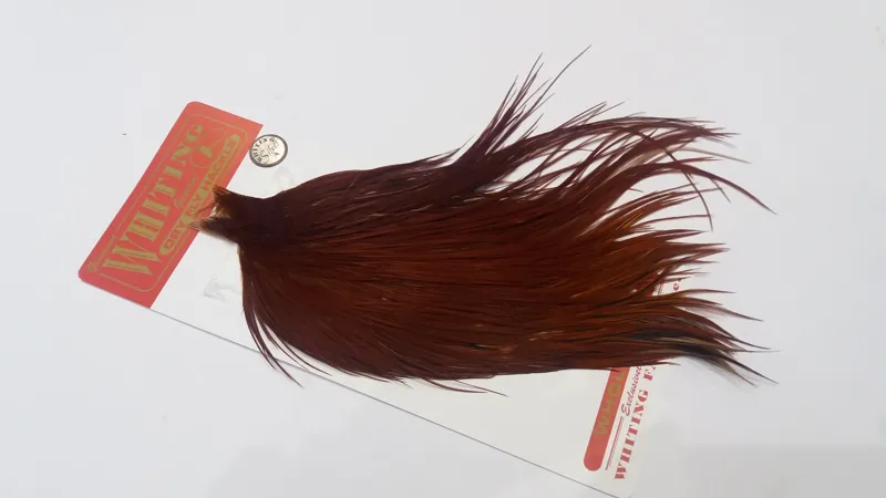 Whiting Silver Grade Dry Fly Rooster Cape in Natural Brown A-1